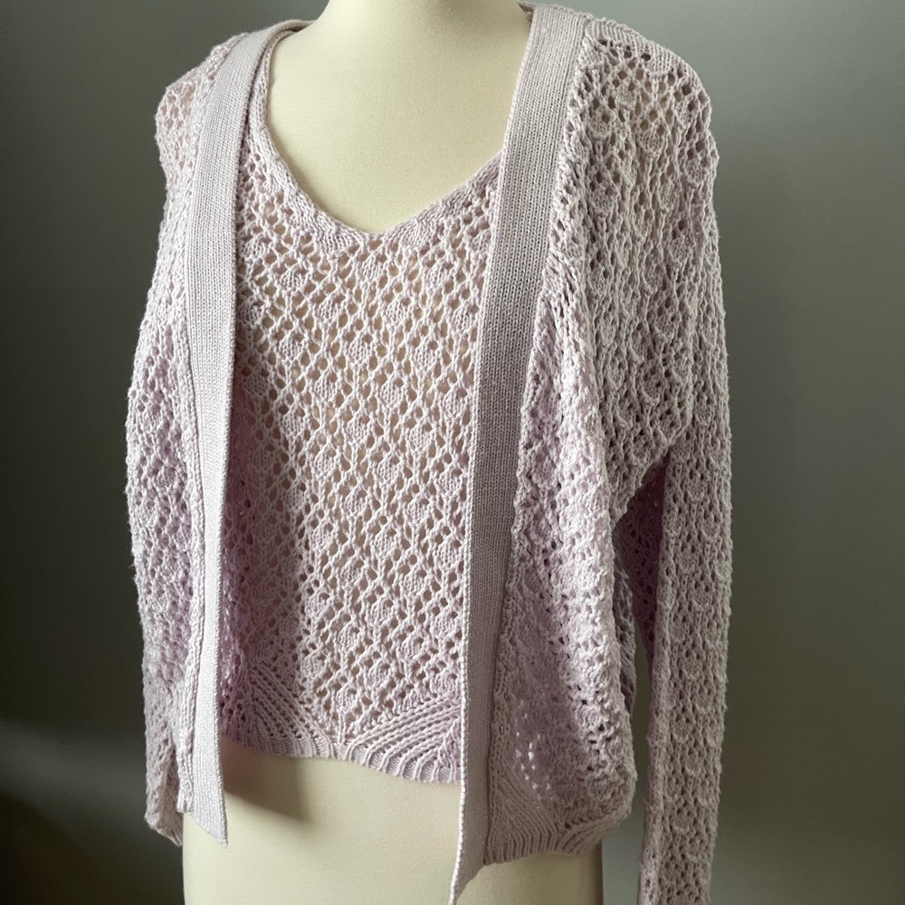Jessica Simpson two piece lavender crochet set. Never worn, brand new